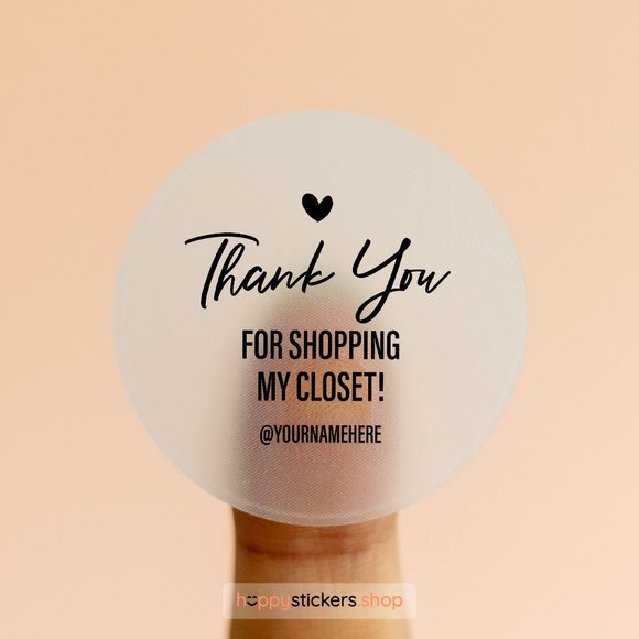 Thank You For Shopping My Closet! Stickers & Labels with your custom wording - Picture 16 of 17